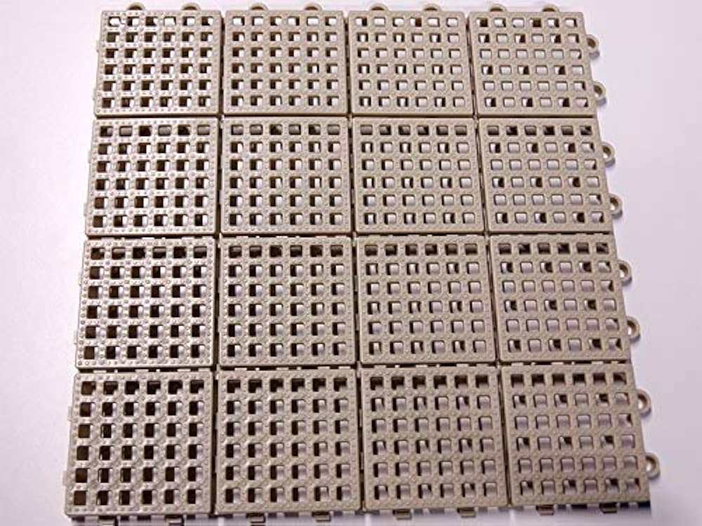 パッチングデッキ 60枚セット 30cm×30cm アイボリー ジョイントマット 水はけ ベランダ バルコニー 耐候性 EVA樹脂